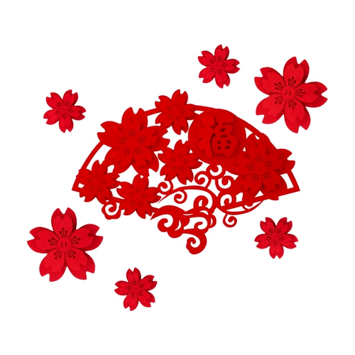 Couplet 2024 Новогодний весенний фестиваль водопропускной трубы Стерео цветочный благословение Слово Слово Слово Врата Пласти ворота облегчить миграция два дома украшение дома