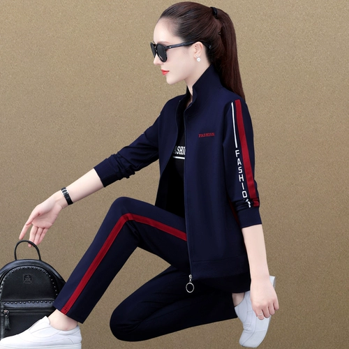 Осенний спортивный костюм, кардиган, лонгслив для отдыха, комплект, коллекция 2021, большой размер, 3 предмета