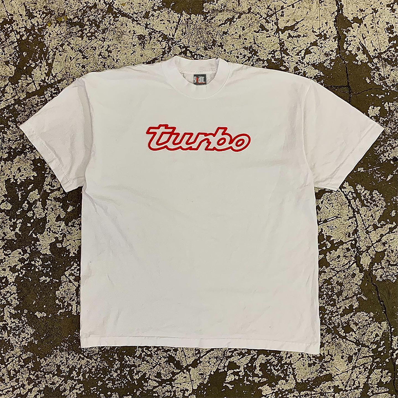 thumbnail for Turbo 美式复古oversize字母男女情侣宽松设计感小众短袖t恤上衣