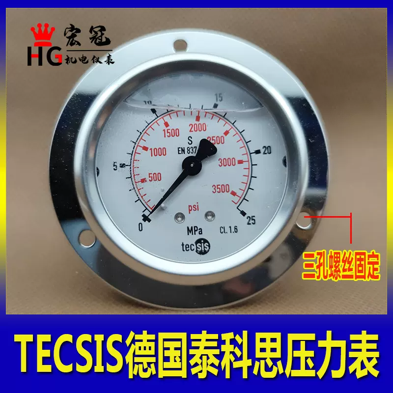 tecsis德国泰科思背接轴向无边框压力表P1453海天注塑机油液压表-Taobao