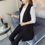 Пиджак классического кроя, длинный черный жилет, средней длины, 2020, в корейском стиле, по фигуре, осенний