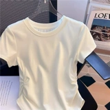 Летняя футболка с коротким рукавом, сексуальный корсет, изогнутый топ