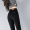 Black single pants with a low waist and a quarter length