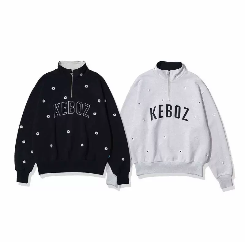 Тяжёлый FS 22AW KBZ X Nick Gear хлопковая полинг цветочная вышивка свободный ретро половина молния бутылочная