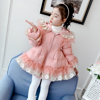 taobao agent Children's velvet down jacket, small princess costume, duck down, increased thickness, western style