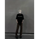 Летняя черная цветная футболка, в американском стиле, короткий рукав, европейский стиль