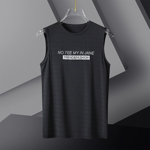 Шелковый летний жилет, тонкая спортивная трендовая футболка без рукавов для спортзала, свободный крой