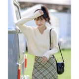 Осенний японский короткий свитер, 2023, оверсайз