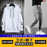 Мужские штаны, трендовые осенние универсальные спортивные повседневные брюки, в корейском стиле, коллекция 2021, свободный крой