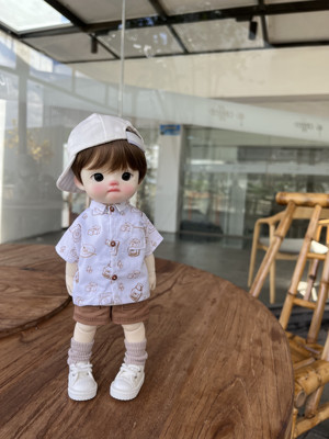 taobao agent [Iron shirt-shirt single product] BJD6 points baby clothing BJD small six-point baby clothes short-sleeved shirt