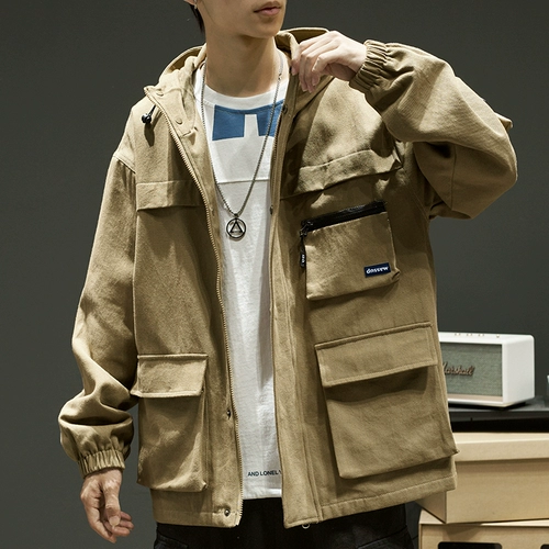 Весенняя японская брендовая куртка с капюшоном, в корейском стиле