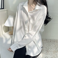 Белая шелковая весенняя рубашка, расширенный кардиган, премиум класс, французский стиль, защита от солнца