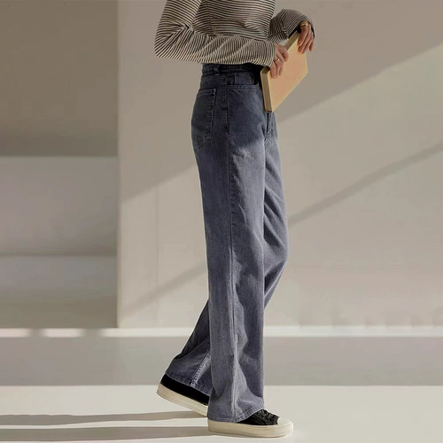 Демисезонные оригинальные штаны для отдыха, коллекция 2022, в американском стиле, высокая талия, свободный прямой крой