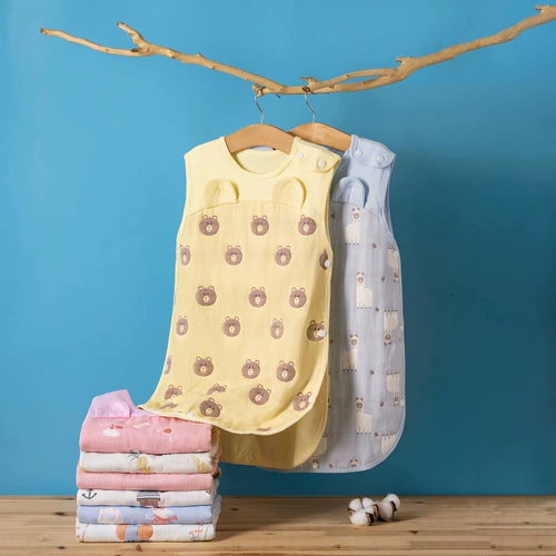 Детский марлевый осенний тонкий летний спальный мешок, универсальная хлопковая пижама на четыре сезона