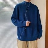 Осенний брендовый мужской трикотажный трендовый базовый приятный телу свитер, высокий воротник