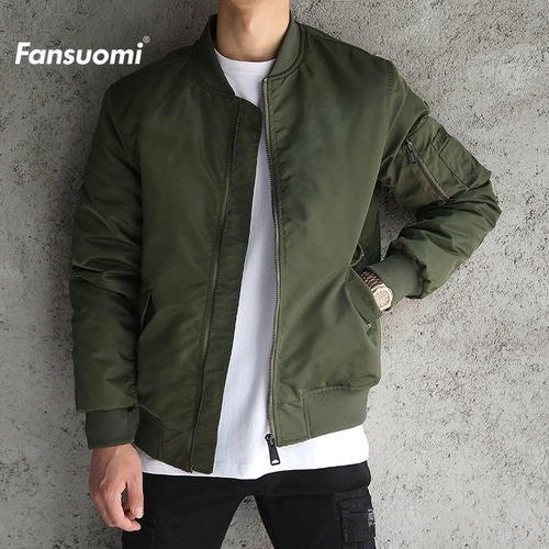 Демисезонная зеленая куртка, бейсбольный пуховик