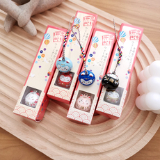 Новогодний подарок 满满幸福感 2022新款 卡通可爱招财猫水音铃铛手机钥匙挂件平安扣