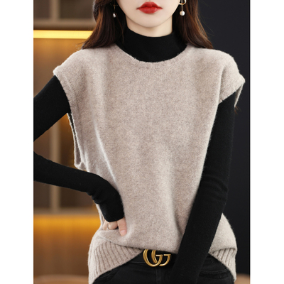 taobao agent Demi-season woolen sweater, knitted velvet vest