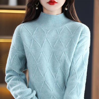taobao agent Woolen velvet sweater, high collar, increased thickness