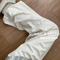 Белые шелковые тонкие штаны для отдыха