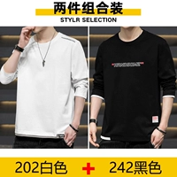 (С длинным рукавом) 202 белый +242 черный