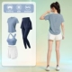 Синяя мини-юбка, комплект, тонкая быстросохнущая одежда для йоги, короткий рукав, 4 предмета, для бега