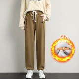 Демисезонные штаны, брендовые утепленные повседневные брюки, свободный крой, коллекция 2021, высокая талия