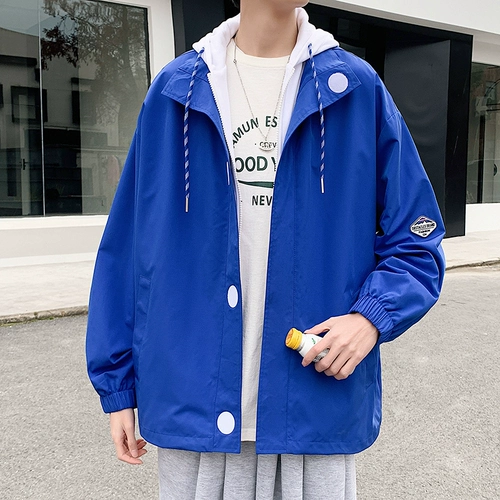 Мужская демисезонная осенняя куртка, трендовый весенний комплект с капюшоном, оверсайз