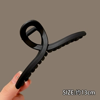 Большая черная заколка-крабик, 13см