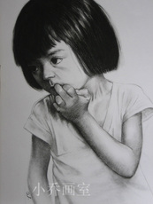 Контурный рисунок 小乔画廊 手绘素描肖像画 8k炭笔画作品原稿 惑