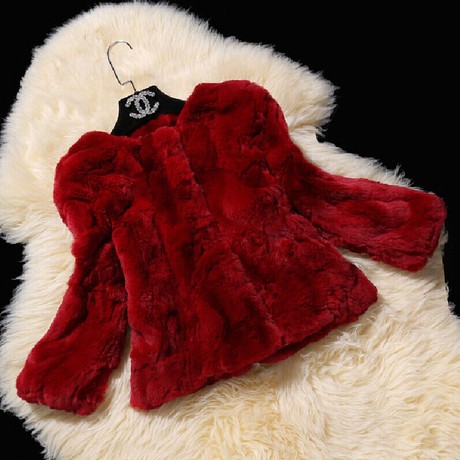 2016秋冬款海宁真獭兔毛皮草外套女短款加厚修身显瘦特价清仓