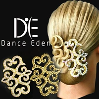 Danceeden Plong AI Headwear Vintage Latin Dance Modern Dance Mine Gold AB Color Diamond Performance Vintage