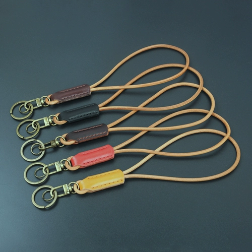 Импортный кожаный брелок ручной работы, воловья кожа, из натуральной кожи