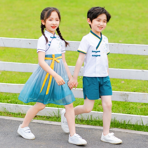 Детский костюм, ханьфу для мальчиков и девочек, форма для школьников, комплект, китайский стиль