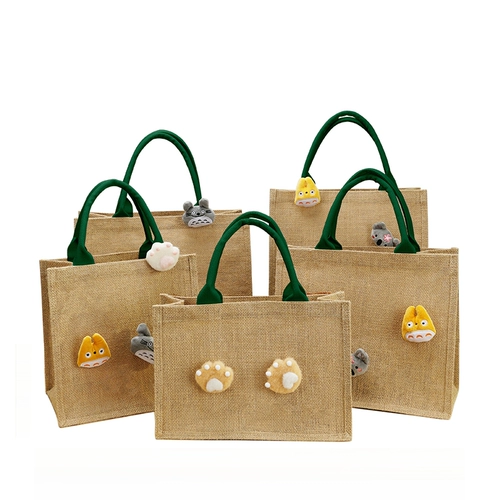 Портативный тканевый мешок, ланч-бокс, банка для хранения, плетеная сумка, делается под заказ, сумка для еды, из хлопка и льна, DIY