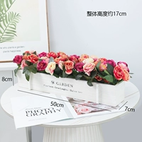 Цветочная виноградная роза Смешанный цвет 50 см. Белый деревянный забор