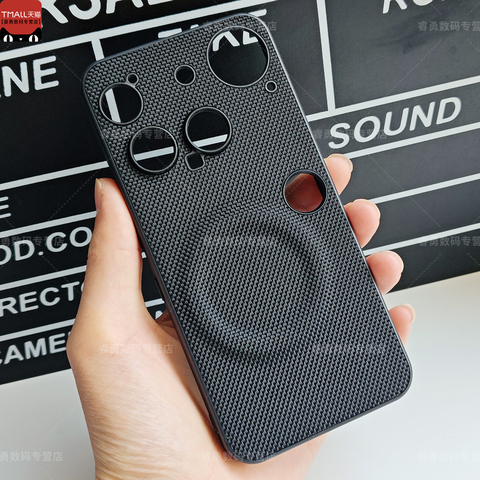 Black Blue Carbon Fiber Texture Raised Camera Ring iPhone Case