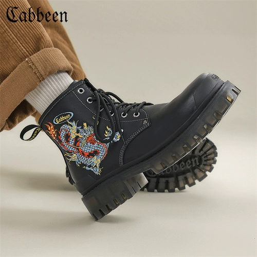 Martens, Tide, высокие ботинки, сетчатые сапоги, с вышивкой, коллекция 2023, популярно в интернете