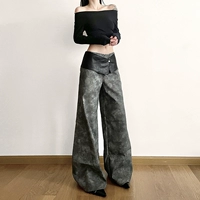 KLIOU Модные трендовые расширенные полиуретановые штаны, повседневные брюки, изысканный стиль, высокая талия, по фигуре, оверсайз