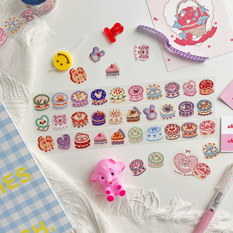 Looped portioned deer tape my cake ran out summer sequined pet journal tape