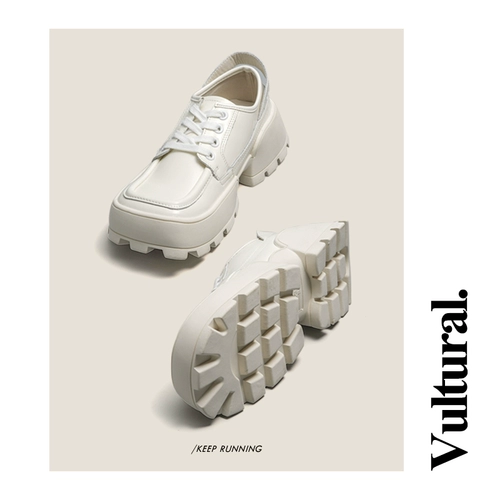 Универсальная высокая обувь для кожаной обуви в английском стиле на платформе, в британском стиле