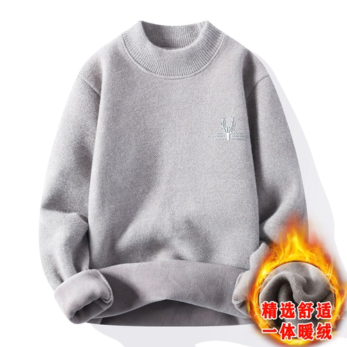 Бархатный демисезонный утепленный шерстяной трикотажный свитер, высокий воротник, коллекция 2023