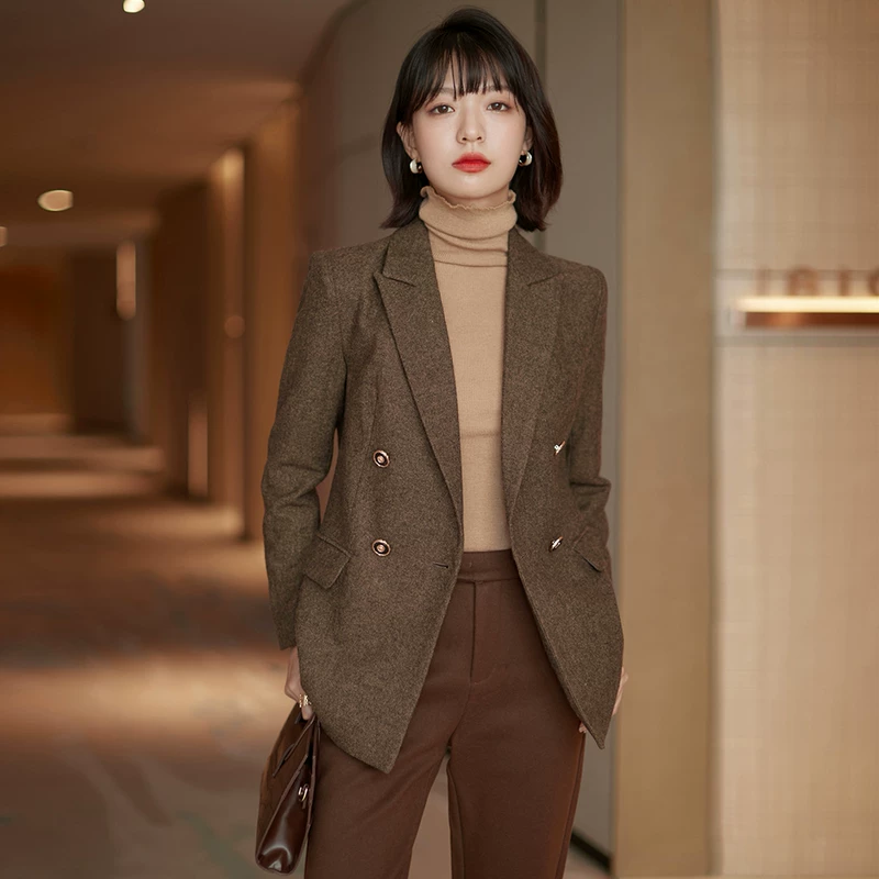 Elite winter colored woolen suit, custom-made, 2023