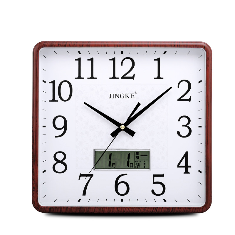 Buy Clock wall clock living room modern simple creative silent square