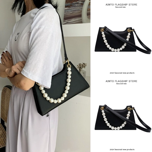 Демисезонная сумка подмышку, черная сумка через плечо, ретро сумка на одно плечо, французский стиль, изысканный стиль, коллекция 2022