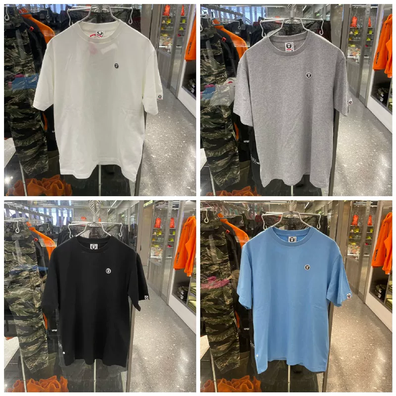 Xinmei Hong Kong aape 22 мужская и женская осенняя мода бренд персонализированная однотонная печать casual круглый вырез короткий рукав 0768