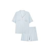 【Шорты с короткими рукавами】 Женский стиль с голубыми сбоя