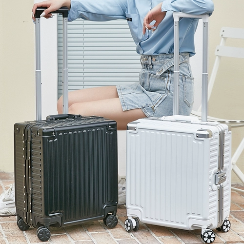 Металлический универсальный прочный модный чемодан подходит для мужчин и женщин для путешествий, алюминиевый кейс, 18 дюймов