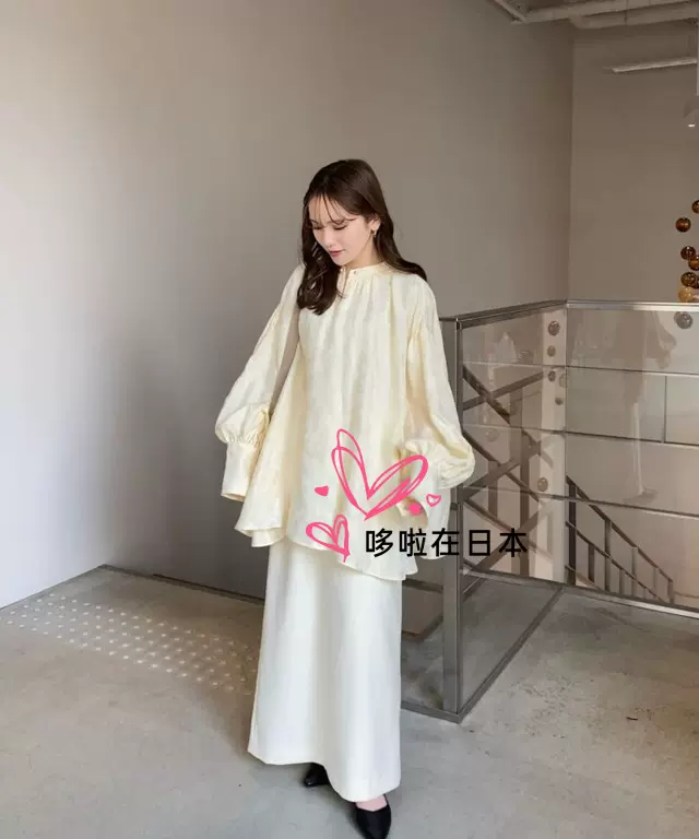 日本代購拼郵包稅ACKA襯衫gather tulle blouse-Taobao