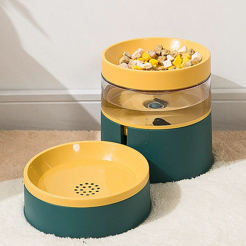 Кошка чаша двойная чаша с собачьей чашей автоматическая питьевая вода против перегруженности кошачья чаша защитная чаша периодическая кошка рисовая чаша вода чаша кошки продукты